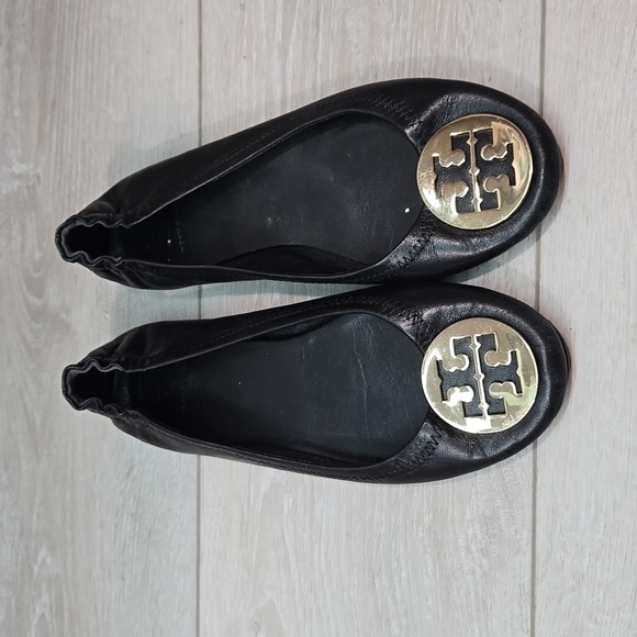 Tory Burch Womens Minnie Travel Logo Leather Loafer Slip on ballet shoes sz 7M - Picture 5 of 15